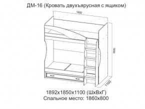 ДМ-16 Кровать двухъярусная с ящиком в Новом Уренгое - novyj-urengoj.магазин96.com | фото