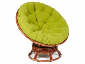 Кресло-качалка Papasan w 23/01 B с подушкой Pecan, флок Олива в Новом Уренгое - novyj-urengoj.магазин96.com | фото