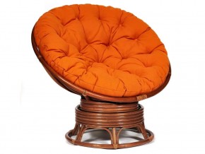 Кресло-качалка Papasan w 23/01 B с подушкой Pecan, ткань Оранжевый в Новом Уренгое - novyj-urengoj.магазин96.com | фото